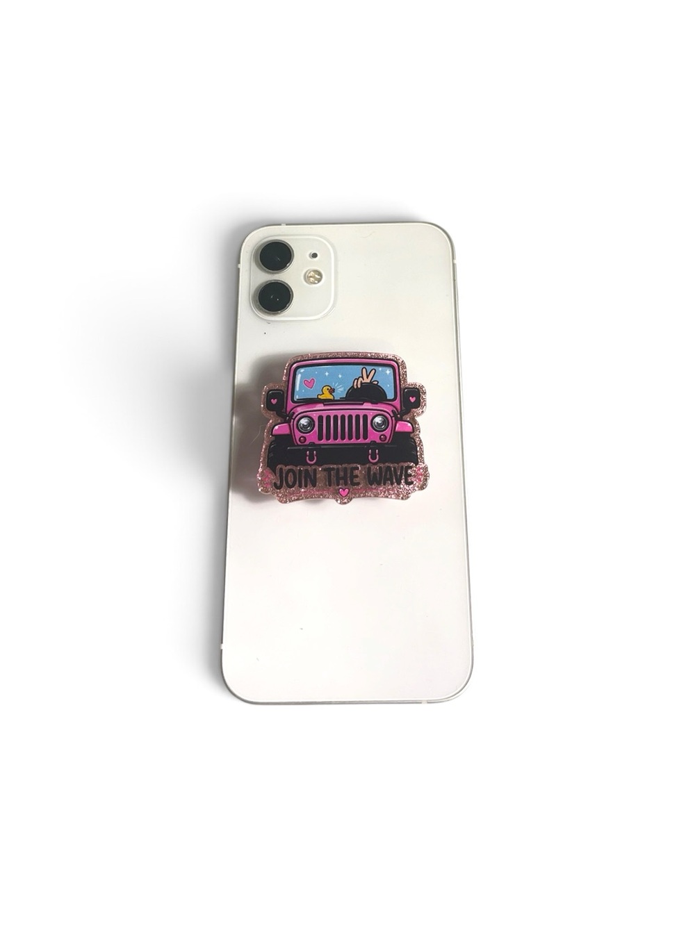 Jeep Pink Glitter Phone Grip PopSocket - Join The Wave